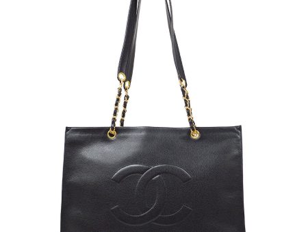 CHANEL 1996-1997 Black Caviar XL Tote Bag 61245 Fashion