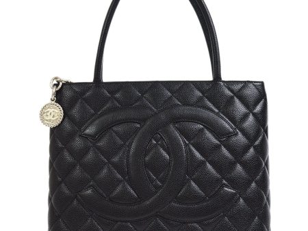 CHANEL 2000-2001 Black Caviar Medallion Tote 90555 Online Sale