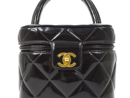 CHANEL 1995 Heart Mirror Black Patent Leather Vanity Handbag ao34009 Online