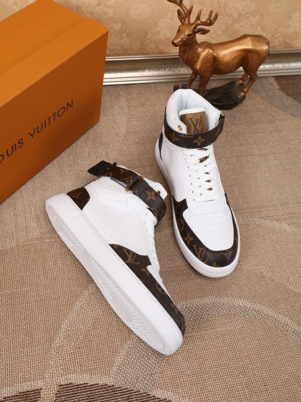 Louis Vuitton High Top White Brown Sneaker For Cheap