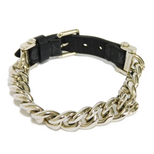 LOUIS VUITTON Bracelet Chain Monogram Eclipse Noir M64225 Men s Accessories Jewelry Hot on Sale