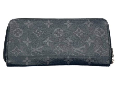 LOUIS VUITTON Zippy Vertical Monogram Eclipse M62295 RFID Tag Men s Round Long Wallet PVC Gray Black For Discount