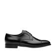 Prada 2EB184-ZJY Men s Shoes Black Polished Calf-Skin Leather Derby Oxfords (PRM1027) Online