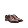 Prada 2EA143-3F33 Men s Shoes Brown Calf-Skin Leather Derby Oxfords (PRM1033) Hot on Sale