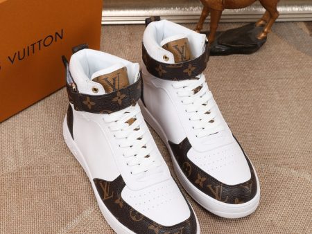 Louis Vuitton High Top White Brown Sneaker For Cheap