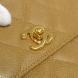 CHANEL * 1996-1997 Flap Box Vanity Shoulder Bag Small Beige Caviar 17301 Cheap