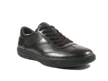 Prada Sports Men s Designer Shoes Black Leather Sneakers Fashion