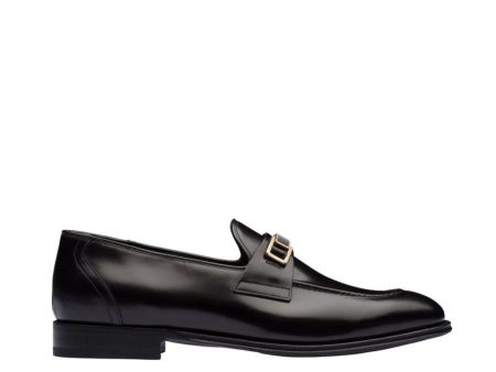 Prada 2DB169-ZJY Men s Shoes Black Calf-Skin Leather Loafers (PRM1003) For Sale