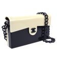 CHANEL  2000-2001 CC Logos Chain Shoulder Bag Plastic Bicolor Black White ao06406 Sale