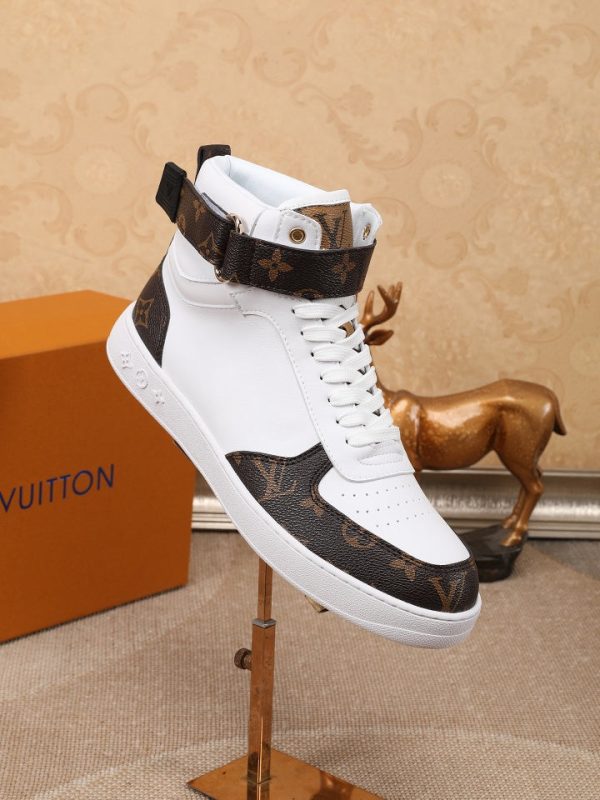 Louis Vuitton High Top White Brown Sneaker For Cheap