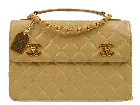 CHANEL 1989-1991 Double Turnlock Handbag 93671 Sale