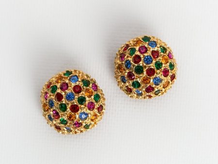 Boucles d oreilles strassées Yves Saint Laurent Online Hot Sale