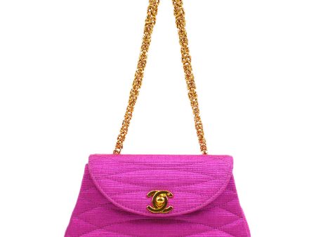 CHANEL 1991-1994 Mini Diagonal Round Flap Handbag 24667 Hot on Sale