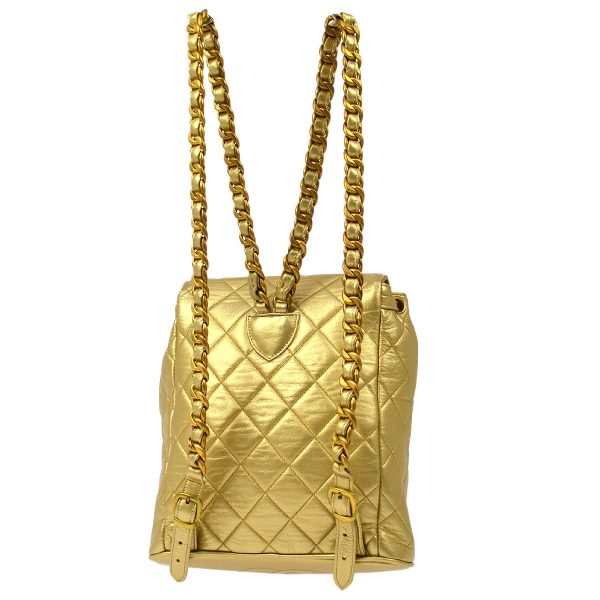 CHANEL 1991-1994 Gold Lambskin DUMA Backpack Medium GS01603c Online Sale