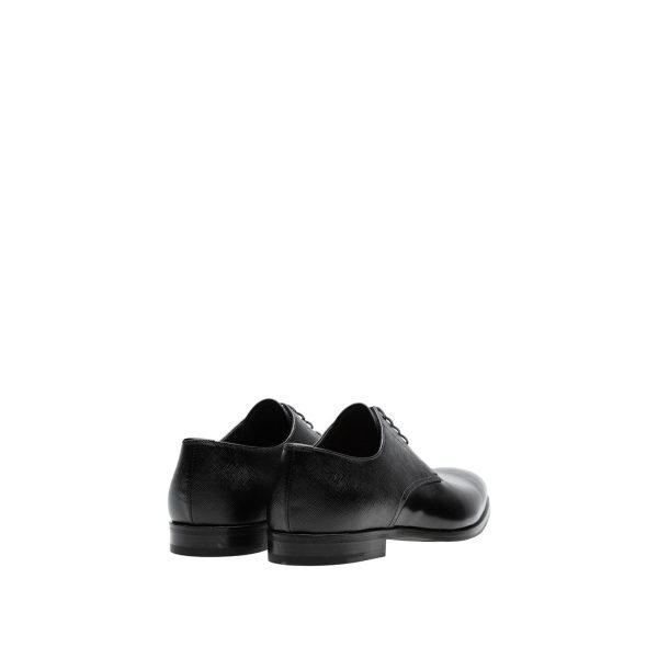 Prada 2EB174-UWU Men s Shoes Black Saffiano   Calf-Skin Leather Oxfords (PRM1008) Supply