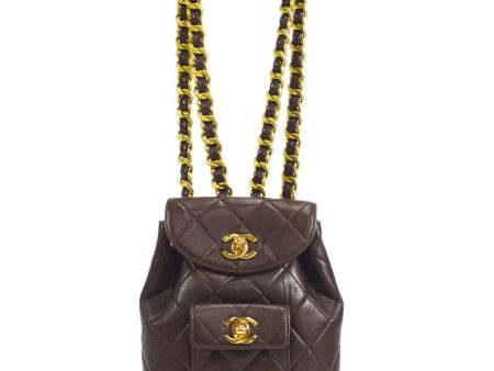 CHANEL  DUMA Backpack Small Brown Lambskin 48644 For Cheap