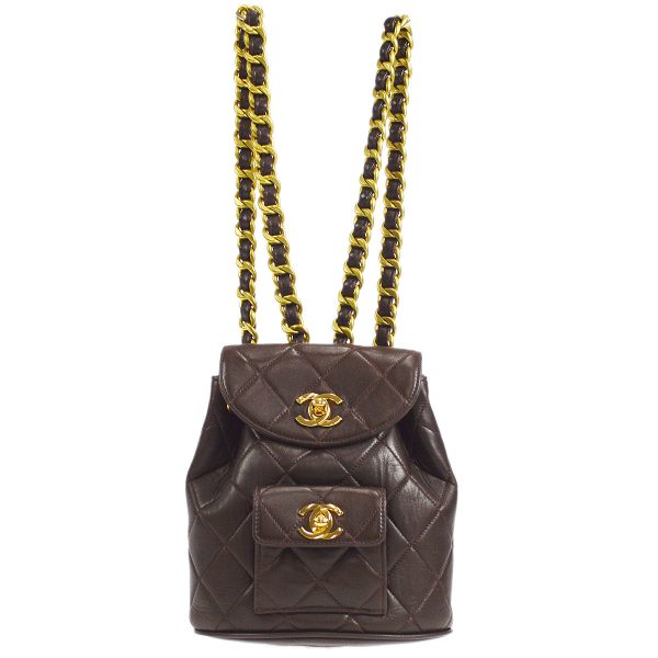 CHANEL  DUMA Backpack Small Brown Lambskin 48644 For Cheap