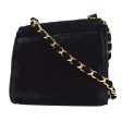 CHANEL 1991-1994 Black Velvet Quilted Shoulder Bag 10068 For Cheap