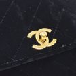 CHANEL 1991-1994 Black Velvet Quilted Shoulder Bag 10068 For Cheap