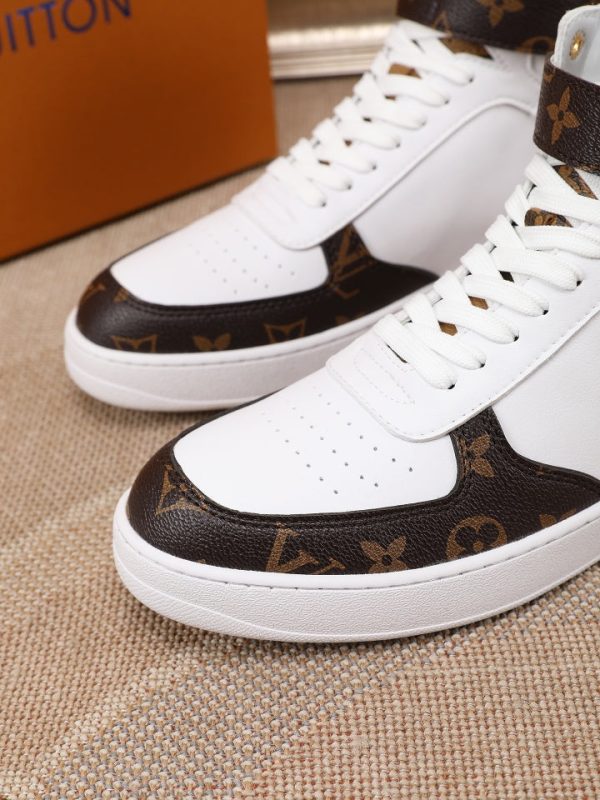 Louis Vuitton High Top White Brown Sneaker For Cheap