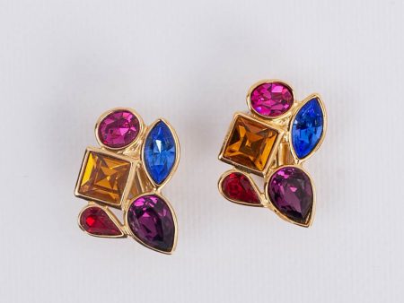 Boucles d oreilles multicolores Yves Saint Laurent For Sale