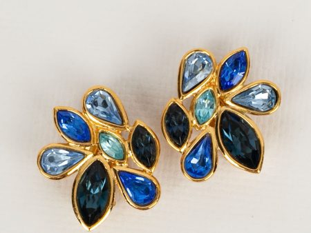 Boucles d oreilles bleues Yves Saint Laurent Online