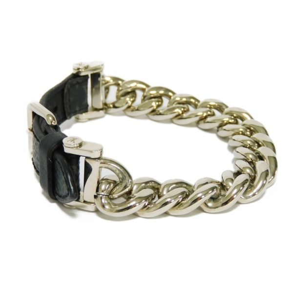 LOUIS VUITTON Bracelet Chain Monogram Eclipse Noir M64225 Men s Accessories Jewelry Hot on Sale