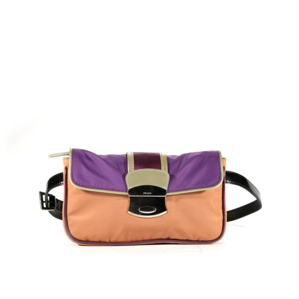 Prada Women s Purple & Pink Fabric Waist Strap Bag (PR1013) For Discount