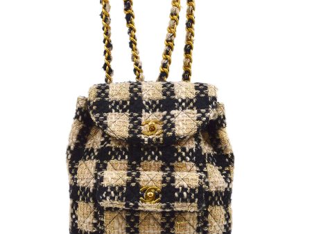 CHANEL 1991-1994 Tweed DUMA Backpack Medium 35780 For Cheap