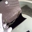 Yves Saint Laurent Small Monogram Tassel Satchel In Grey Crocodile Leather on Sale