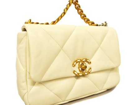 CHANEL   1.9 Chain Shoulder Women s Leather Shoulder Bag White Online Hot Sale