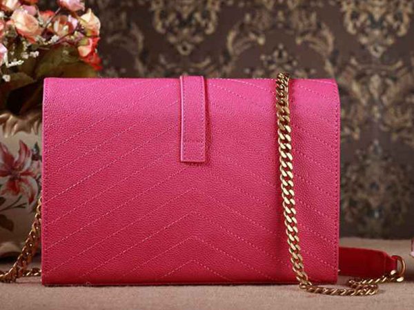 Yves Saint Laurent Small Monogramme Satchel Lipstick Fuchsia Grain Textured Matelasse Leather For Discount