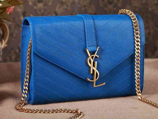 Yves Saint Laurent Small Monogramme Satchel Blue Grain Textured Matelasse Leather For Discount