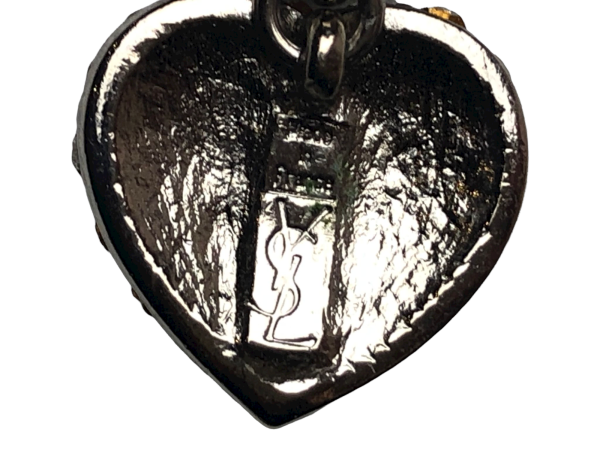 Yves Saint Laurent vintage silver heart and round earclips - 1990s Online now