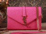 Yves Saint Laurent Small Monogramme Satchel Lipstick Fuchsia Grain Textured Matelasse Leather For Discount