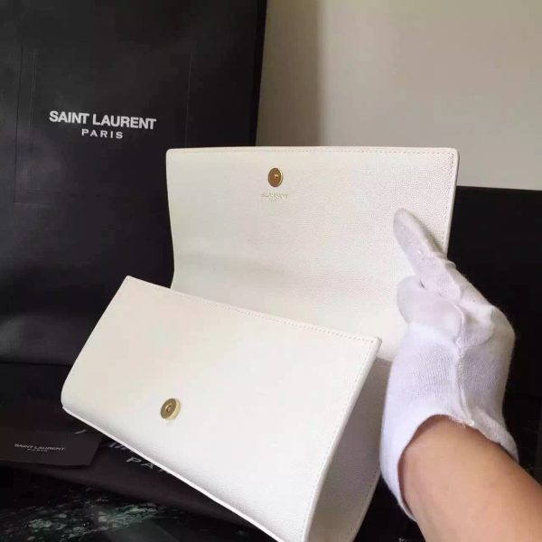 Yves Saint Laurent White Classic Monogramme Clutch For Cheap