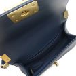 CHANEL Boy V Stitch Chain Bag Shoulder Clutch Fabric Leather Navy Natural Online Hot Sale