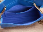 Yves Saint Laurent Small Monogramme Satchel Blue Grain Textured Matelasse Leather For Discount