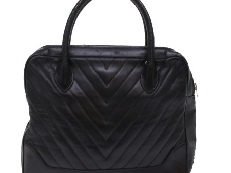 CHANEL V Stitch Hand Bag Leather Black CC   bs7027 Online Sale