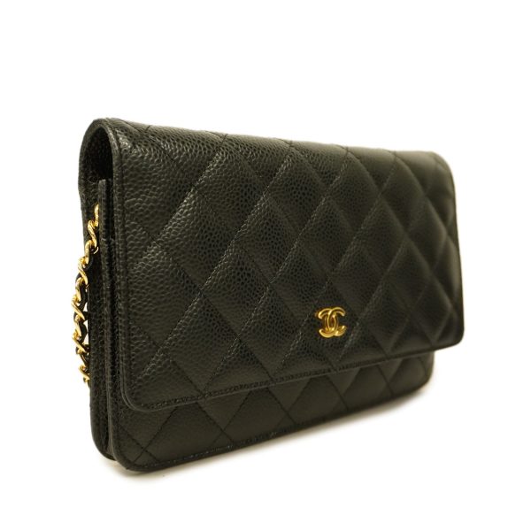 CHANEL   Matelasse Chain Shoulder Gold Hardware Caviar Leather Black Hot on Sale