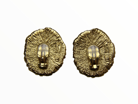 Yves Saint Laurent vintage sunburst earclips with rhinestone  - 1990s Cheap