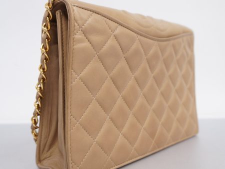 CHANEL   Matelasse Chain Shoulder Lambskin Women s Leather Shoulder Bag Beige Online Sale