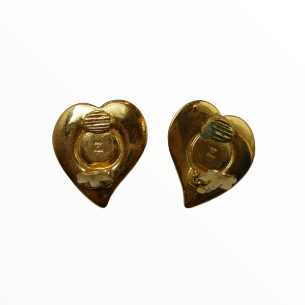 Yves Saint Laurent vintage heart-shaped orange earclips - 1990s Online now