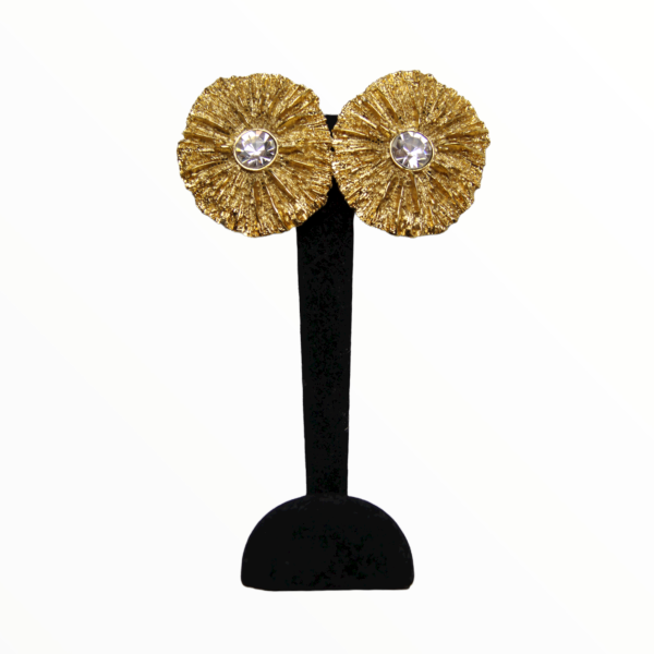 Yves Saint Laurent vintage sunburst earclips with rhinestone  - 1990s Cheap