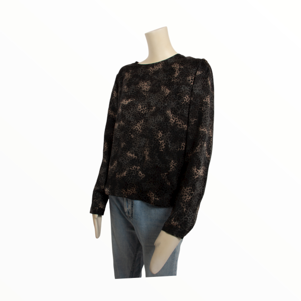 Yves Saint Laurent Variation reptile printed grey top - M - 1990s Sale