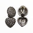 Yves Saint Laurent vintage silver heart and round earclips - 1990s Online now