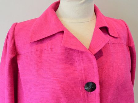 Yves Saint Laurent Vintage Pink Silk and Linen Faille Jacket For Cheap