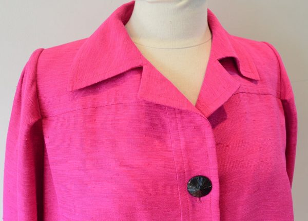 Yves Saint Laurent Vintage Pink Silk and Linen Faille Jacket For Cheap