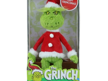 Dr Seuss The Grinch Classic Grinchmas Plush with Santa Hat and Jacket For Cheap