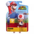 NINTENDO SUPER MARIO 4  FIGURES TOAD WITH ? BLOCK Hot on Sale